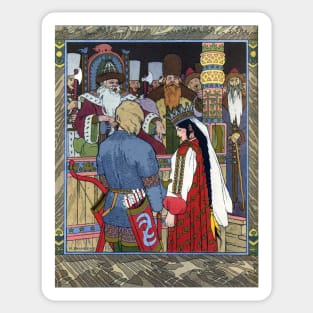 Prince Ivan, The Firebird and the Gray Wolf - Ivan Bilibin Sticker